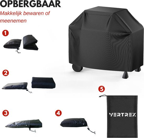 Vertrex GrillGuard BBQ Cover Waterproof - Couverture universelle pour barbecue - Cordon de serrage - Accessoires pour barbecue