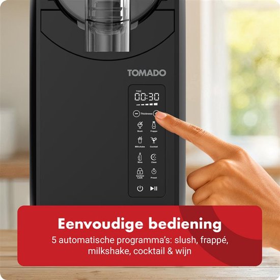 Tomado TSM2002B - Machine à granulés - Machine à granulés 5 en 1 - Slush Puppy - 2 litres de granulés - Jusqu'à 12 heures de boissons glacées - Commande tactile - Noir