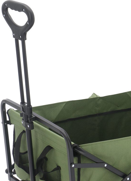 Chariot pliable AXI AB131 – Vert – Avec poignée de traction, freins et housse – Capacité de charge de 100 kg – Facile à transporter – Métal