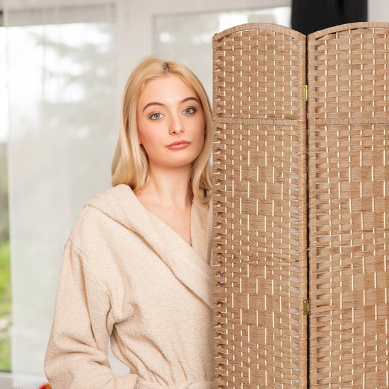 Paravent - 170 x 241 cm - pliable - 6 panneaux - bois - papier