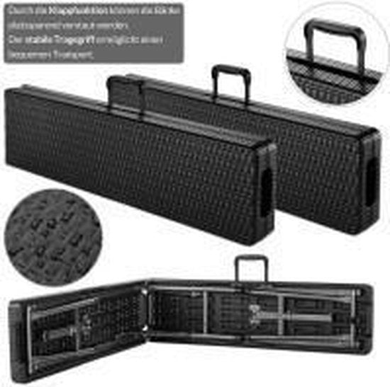 Banc de jardin pliable Casaria - 2 pièces avec poignée de transport -180 cm Noir