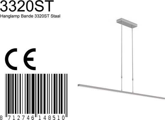 Steinhauer - lampe suspendue - Bande - acier - métal acrylique - lampe design - LED - 3320ST