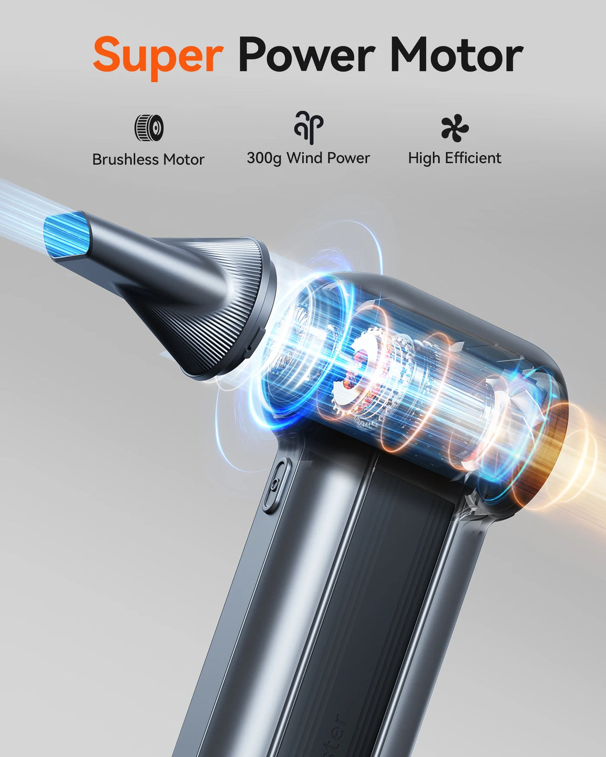 Souffleur d'air électrique WOLFBOX MF100 - 150 000 tr/min - Souffleur d'air sans fil puissant - Rechargeable - Noir
