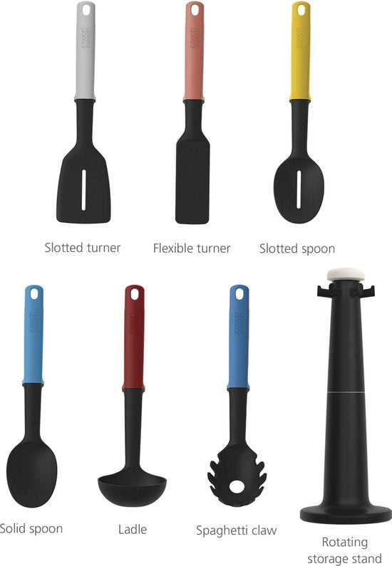 Carrousel avec ustensiles de cuisine, lot de 6 pièces, couleurs chaudes - Joseph Joseph | Elevate