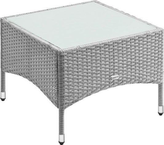 Table d'appoint CASARIA - Table basse d'extérieur en polystyrène 58x58x42cm - Gris