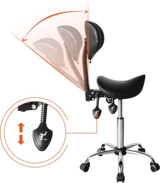 Tabouret réglable - VDD - tabouret de barbier - dossier inclinable