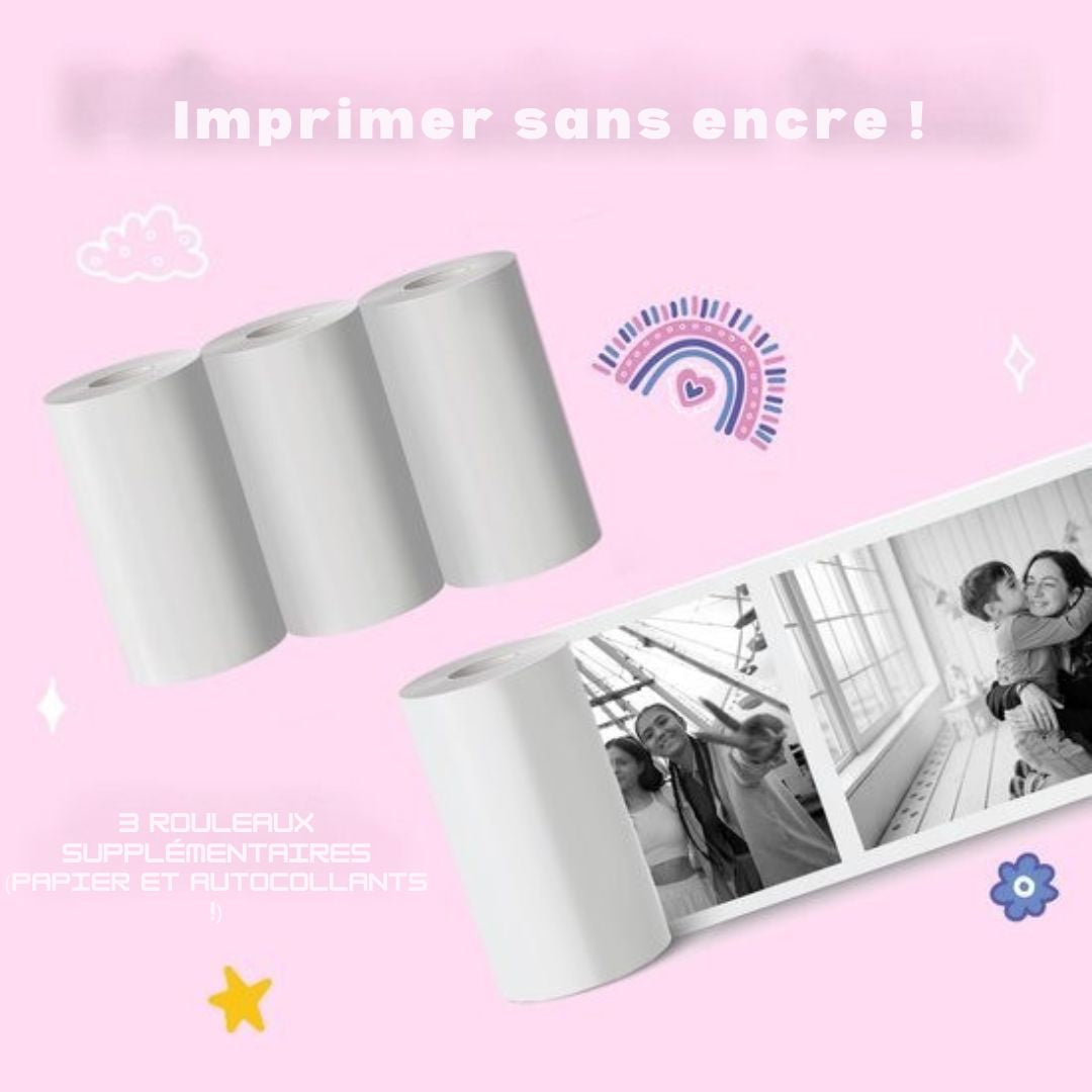 Appareil photo Full HD pour enfants Denver avec imprimante - Appareil photo selfie - 20 Mpx - Appareil photo numérique pour enfants Denver - Jeux - Rose