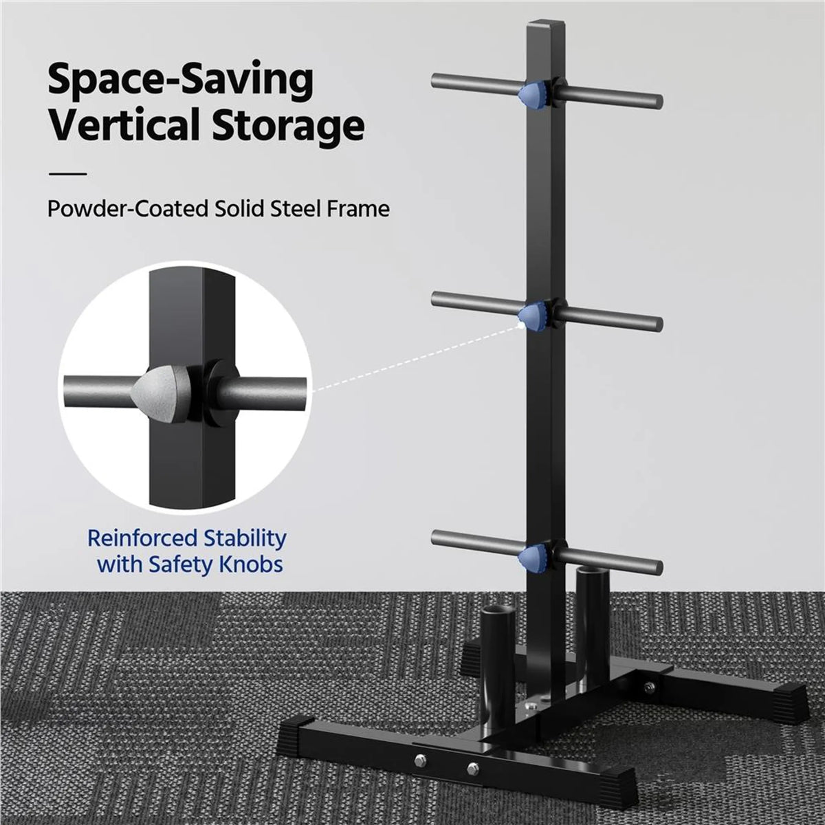 Rack à haltères Yaheetech 68,5 x 61 x 113 cm - Noir - 400 kg - 6 supports pour disques - 2 supports pour haltères