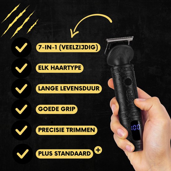 Tondeuse à barbe 7-en-1 Homme + Standard - Tondeuse pour barbe et corps - 6 accessoires inclus - Sansbeauté® - Body Groomer Men - Body Trimmer Men - Hair Trimmer - Clips - 0.5-15MM - Nose and Ear - Trimmer - Beard Machine - Multigroomer