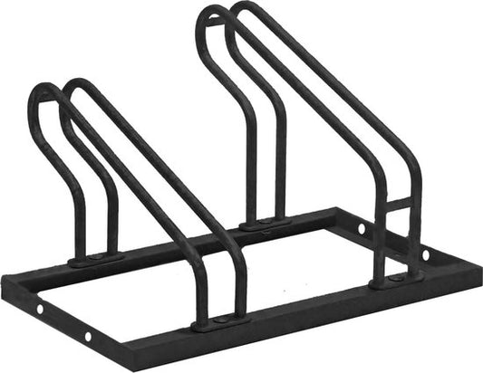 BRASQ Porte-vélos pour 2 vélos - Support pour vélos - Support pour vélos - Support pour vélos pour le sol Comprend le matériel de fixation - Noir