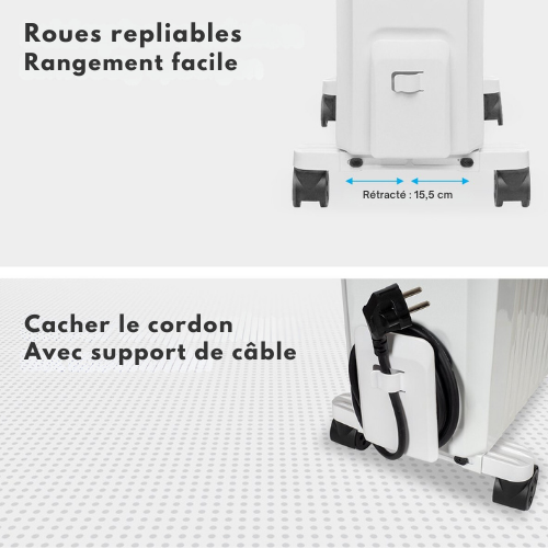 Chauffage électrique - Auronic avec Thermostat et Minuterie - 3 niveaux - Jusqu'à 2000W - Blanc