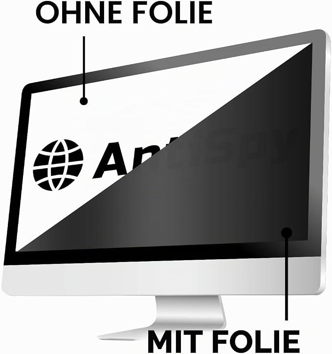 Filtre de confidentialité Cobus pour écran d'ordinateur – Film anti-espion – Protection de la vie privée à 30° – Résistant aux rayures et aux traces de doigts