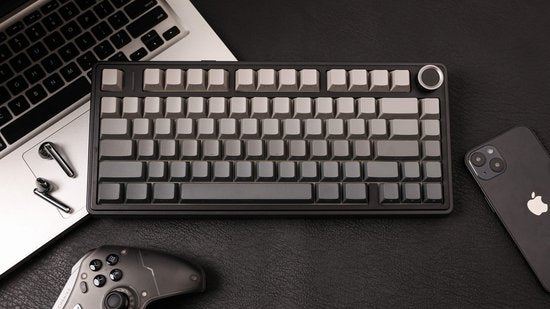 EPOMAKER x AULA F75 - Noir/Gris - Clavier mécanique sans fil - RGB - 75 % - QWERTY - Clavier gaming - Commutateurs Reaper