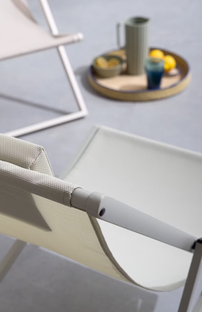 Bizzotto Lounger Taylor Breeze 65 x 200 x 102 cm - Aluminium & Textile, Gris