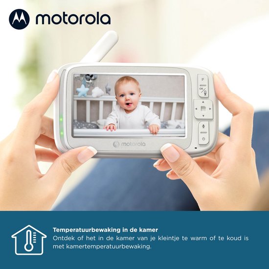 Babyphone Motorola Nursery avec caméra - Baby Monitor VM75 - Caméra pour bébé avec écran couleur, communication bidirectionnelle, berceuses et vision nocturne infrarouge - Portée de 300 m