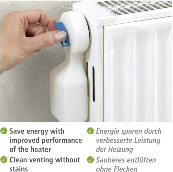 Purgeur de radiateur WENKO avec bac de récupération - Purgeur de radiateur universel - Purgeur manuel