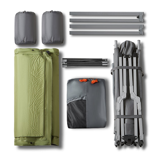SoBuy Tente de camping - OGS60-L-HG - 2 personnes - pliable - lit inclus - 194 x 145 x 157 cm - gris