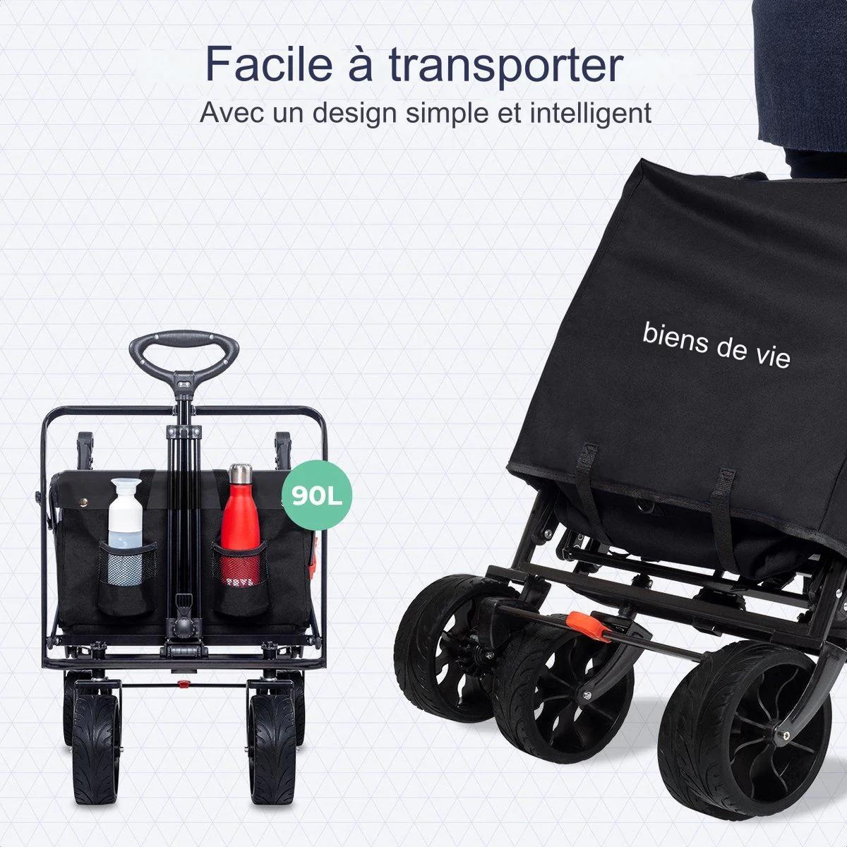 Chariot Pliable LifeGoods - 120x80cm - Noir