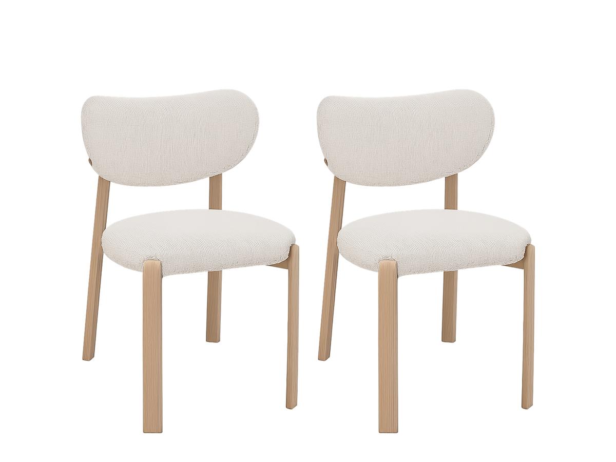 Chaise de salle à manger Criks Design Vika - Lot de deux - Chêne/Beige