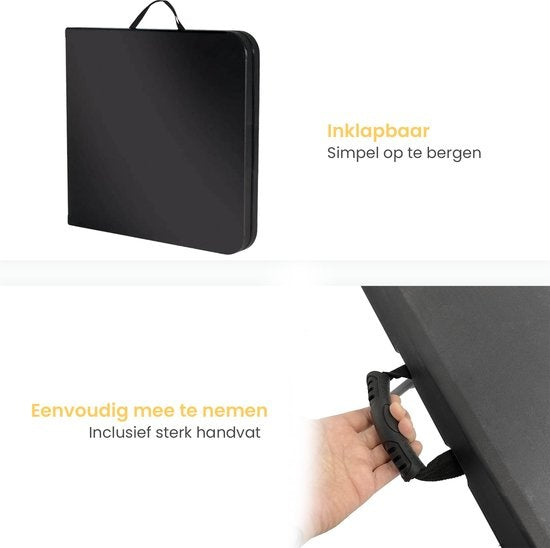 Table pliante - Goliving - Table de camping - Table pliante d'extérieur - Résiste aux intempéries - 122 x 60 x 74 cm - Noir