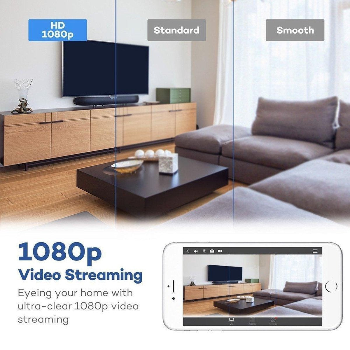 Caméra IP avec détection de mouvement - babyphone - caméra sans fil avec support wifi + application