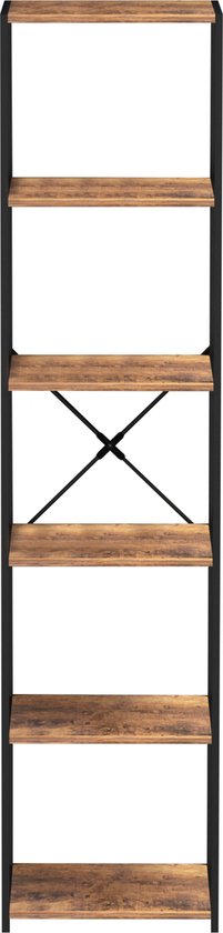 Armoire murale bibliothèque Robuste - industrielle - métal bois - 40 x 40 x 174 cm