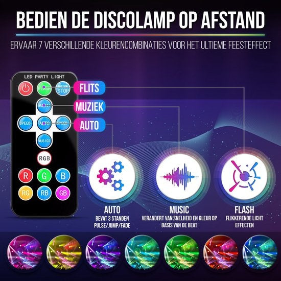 Strex Disco Lamp with Remote Control 2 STUKS - pour enfants et adultes - Party Lights - Disco Ball - Disco Light - Disco Lamp