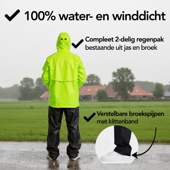 Infinity Goods Combinaison de pluie Nikki - Femmes et hommes - Taille XXXL - Imperméable et respirante - Réfléchissante - Jaune fluo