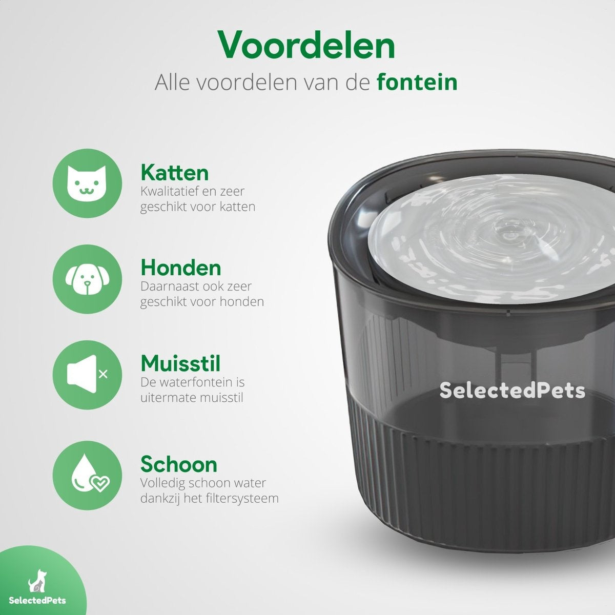 Abreuvoir chat et chien - Noir - 1.8L - Avec filtre