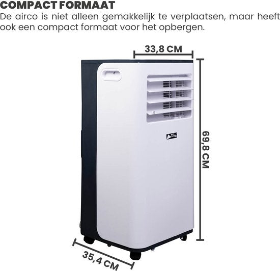 TechnoLife TL-9001 Mobile Air Conditioner - Climatisation - 9000 BTU - Blanc/Noir