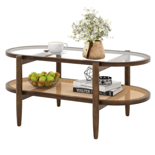 Table basse Coast - Antidérapante - Jusqu'à 35kg - 102 x 56 x 47 cm - Marron
