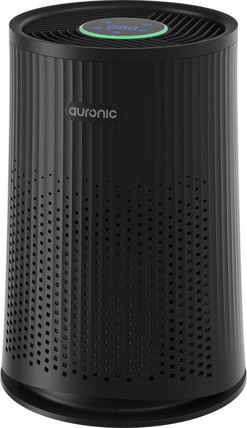 Auronic Air Purifier Compact Pro - Avec filtre HEPA 13 - 150 m³/h - 30 m² - Fonction aromathérapie - 3 niveaux - Purificateur d'air - Noir