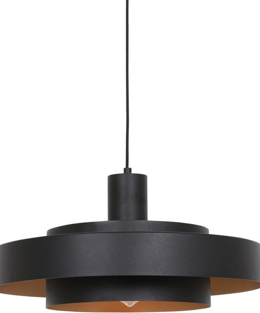 Anne Lighting Lampe pendante Flinter - Ø50 cm - Métal - E27 - Noir