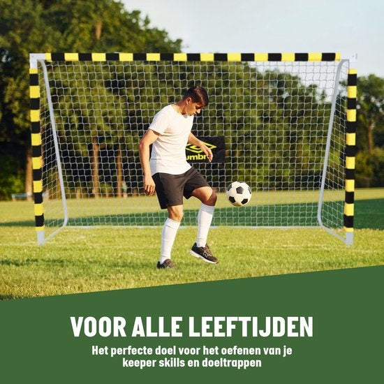But de football Umbro - 300 x 200 x 90cm - But de football grand format - métal - noir/jaune