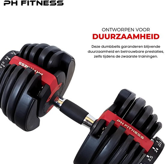 Ensemble d'haltères réglables DH FitLife 2026 - de 2,5 à 25 kg - 18 positions de poids