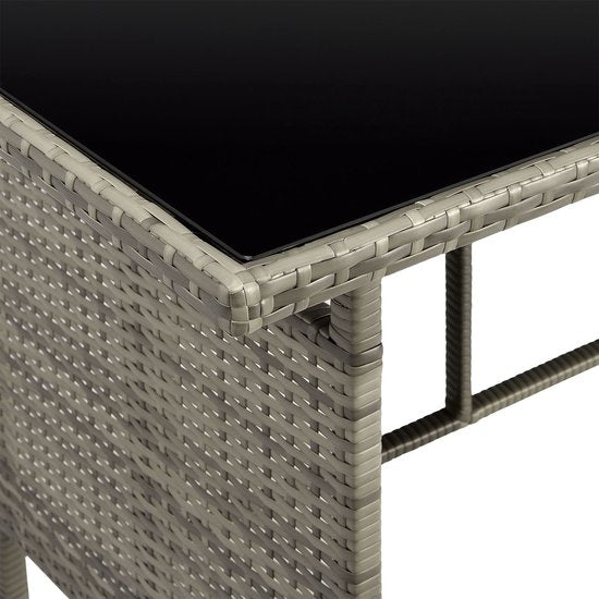 Ensemble de salon en polyrotan - Manacor - Gris