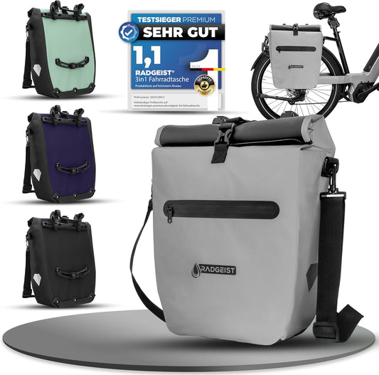RADGEIST Sacoche pour porte-vélos - Sac pour porte-vélos - Sac à bagages étanche (Reflective 20L, Single)