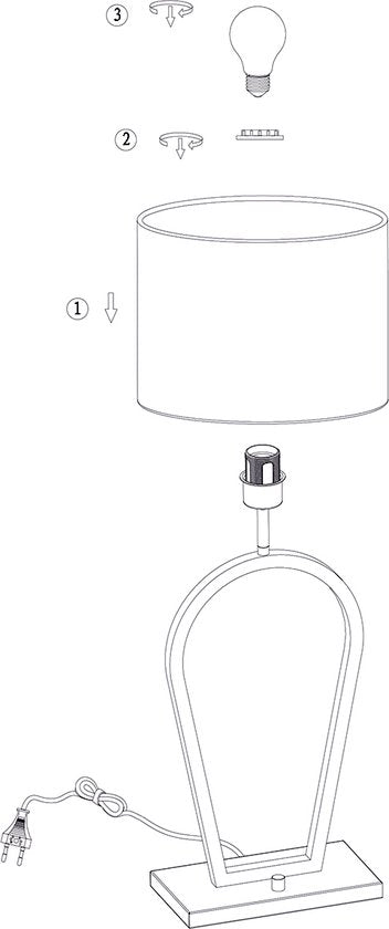 Lampe de table Steinhauer Stang - noire - métal - 3503ZW
