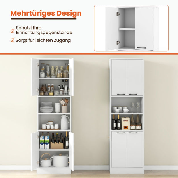 Meuble de cuisine Coast - MDF & bois - 56 x 30 x 190 cm - Blanc