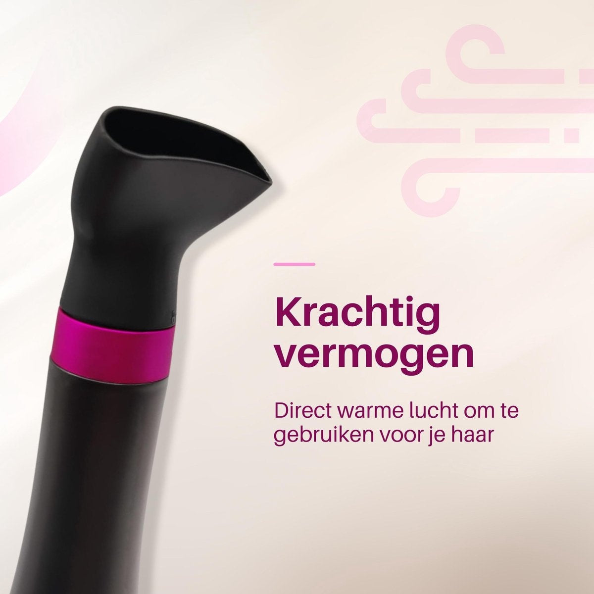 Fineza - Set de brosses pour sèche-cheveux - Noir/Rose