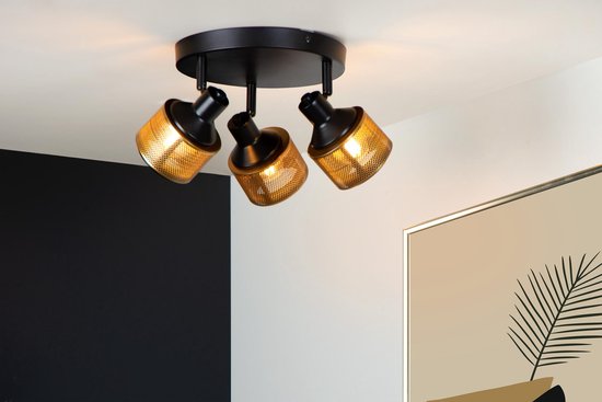 Lucide RAFA - Spot de plafond (lampe de plafond) - Ø 35 cm - 3xE14 - Noir