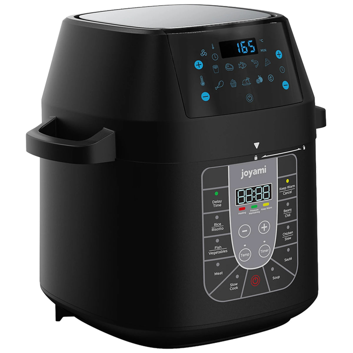 Ensemble friteuse à air chaud et autocuiseur Joyami 6 L - Double écran - Noir