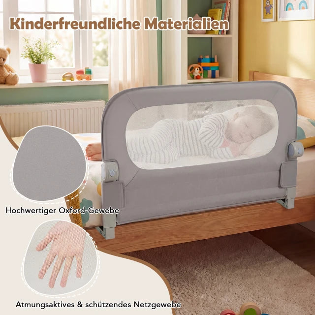 Coast Bed Rail - Pliable - Ajustable - Amovible - Sécurité - Maille - Gris