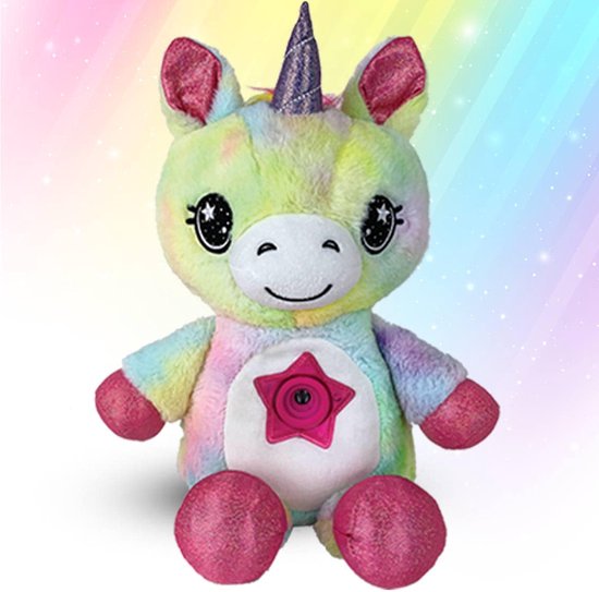 StarBelly Dream Lites - Licorne arc-en-ciel - peluche - projecteur d'étoiles - veilleuse - enfants