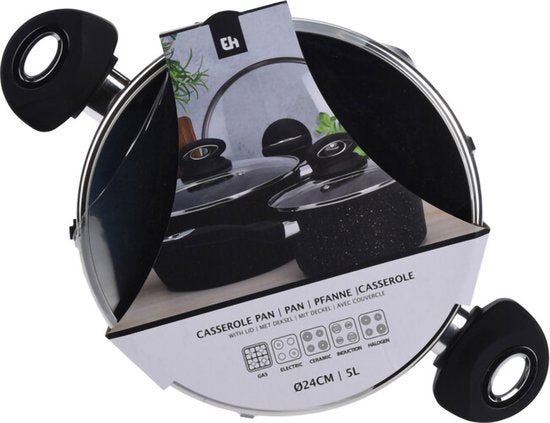 Excellent Houseware Casserole avec couvercle 24 cm aluminium forgé