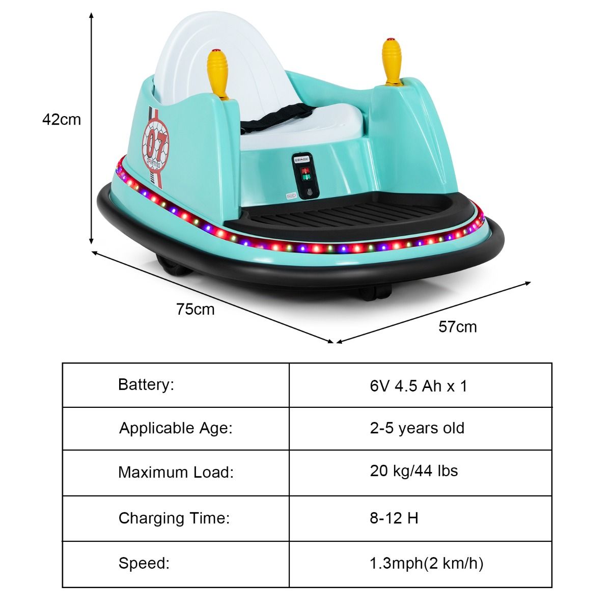 Coast - Voiture électrique pour enfants - télécommandée - pivotante à 360 degrés - verte