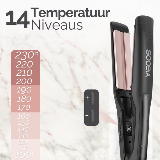 Soosia SteamStyler - Fer à lisser et à friser à vapeur - Technologie vapeur - Réglable de 100°C à 230°C