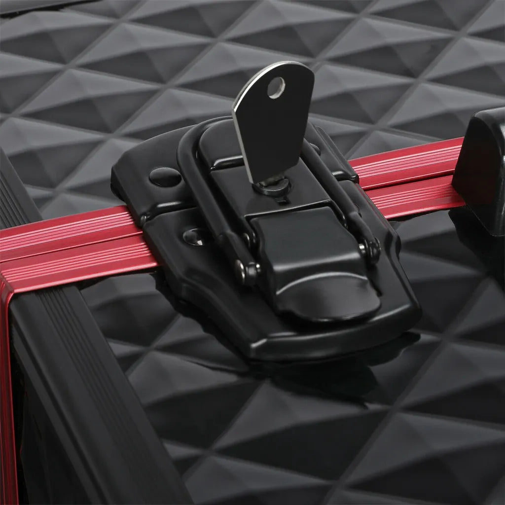 Yaheetech - 34,7 x 22,2 x 25 cm - Réglable - Compartiments de rangement - Verrouillable - Noir/Rouge