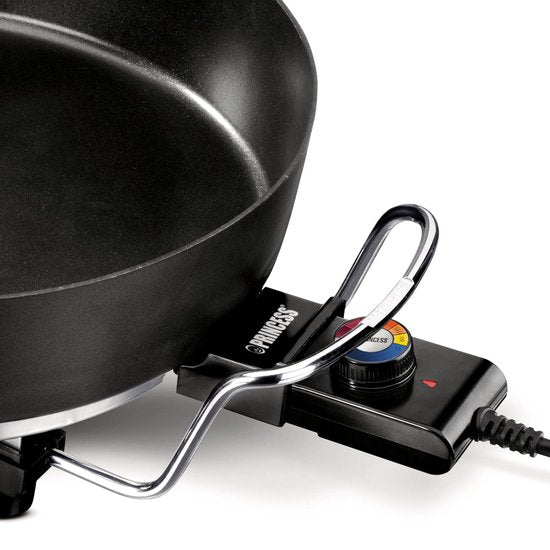 Princess 162367 XL Snackpan - Poêle électrique à snacks – Avec couvercle - Thermostat réglable - 1 800 W - Double résistance puissante - Grande capacité - 5,4 litres - Cordon d'alimentation de 1,5 mètre