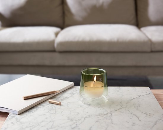 Kit de démarrage Bolsius « Clean Light » avec bougie parfumée Gardenia / Figue